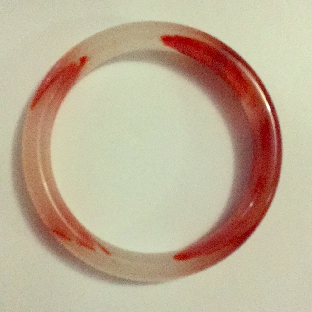 Red Stripe agate natural stone bangle bracelet